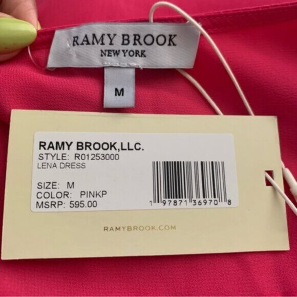 NWT Ramy Brook Lenna Pink Embellished Short Sleeve Maxi Dress - Picture 15 of 17